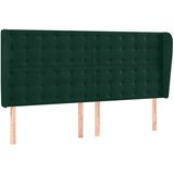  Uzglavlje s ušima tamnozeleno 163x23x118/128 cm baršunasto | shoptok.hr