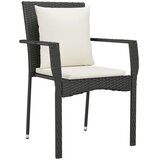  5-dijelni vrtni blagovaonski set s jastucima od poliratana crni | shoptok.hr