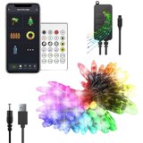Family Christmas pametni svetlobni niz tuya usb 50 rgbic led diod 5 m wi-fi, bluetooth vsaka led svoja barva Cene