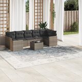 vidaXL 8-dijelni set vrtnih sofa od poliratana s jastucima sivi Cijene