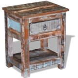  Bočni stolić s 1 ladicom masivno obnovljeno drvo 43x33x51 cm | shoptok.hr