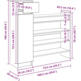 vidaXL Omara za čevlje Stari les 100.5x28x100 cm uskladiščen les | Shoptok.si