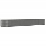 Povišena vrtna gredica od čelika 554x100x68 cm sivi | Eponuda.com