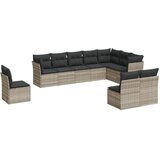  10-dijelni set vrtnih sofa poliratan s jastucima svijetlosivi | shoptok.hr