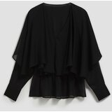 Marisse Black Ruffled V-Neck Shirt | Eponuda.ba
