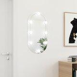 vidaXL Ogledalo s LED svjetlima 80 x 40 cm stakleno ovalno | shoptok.hr