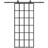  Klizna vrata s priborom crna 90 x 205 cm od ESG stakla | shoptok.hr