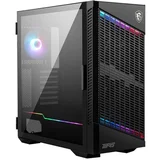 MPG VELOX 100P AIRFLOW Mid Tower Gaming Computer Case 'Black, 3x 120mm Fan + 1x 120mm ARGB Fan, ARGB light strip, USB Type-C, 1x Tempered Glass, Center, E-ATX, ATX, mATX, mini-ITX'