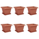 vidaXL Saksije za biljke 6 pcs Crvena cigla 43 x 43 x 33 5 cm Plastika - Crvena cigla 33 x 33 x 26 cm 6 Cijene