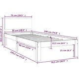  Posteljni okvir bel iz trdnega lesa 75x190 cm 2FT6, (20907017) | Shoptok.si