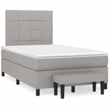 vidaXL Box spring postelja z vzmetnico svetlo siva 120x190 cm blago | Shoptok.si