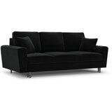 Cosmopolitan Design Črna žametna raztegljiva sedežna garnitura s prostorom za shranjevanje 235 cm Kyoto – | Shoptok.si