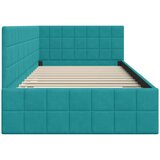  Kutni okvir kreveta s uzglavljem Tirkizna 90 x 200 cm Baršun | shoptok.hr