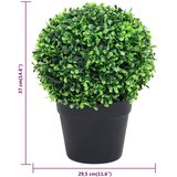  Umjetni šimširi s posudama 2 kom u obliku kugle zeleni 37 cm | Eponuda.com
