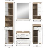 MID.YOU Kopalnica Lambada, Barva Hrasta, Bela, 5-Delna | Shoptok.si