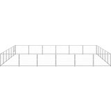 vidaXL Pasji boks srebrn 36 m² jeklo | Shoptok.si