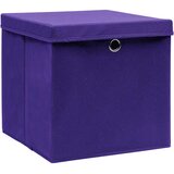  Kutije za pohranu s poklopcima 10 kom 28x28x28 cm ljubičaste | shoptok.hr