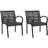 Maison Chic Vrtni stoli - Stol za vrt 2 kosa jeklo in WPC črni JS1216, (21878588) | Shoptok.si