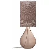 Bloomingville Rjava namizna svetilka s tekstilnim senčilom (višina 65 cm) Leni –