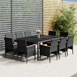 vidaXL 11-dijelni vrtni blagovaonski set od poliratana sivi | shoptok.hr