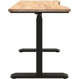  Stol Crna i prirodna 120 x 60 cm Čvrsto Hrastovo Drvo | shoptok.hr