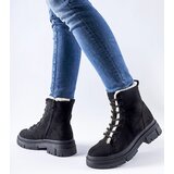 Gemre Insulated black ankle boots made of eco-suede Chamblee | Shoptok.si