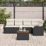 vidaXL Vrtna sedežna garnitura 6 pcs Črna in krem poli ratan, (5000153750) | Shoptok.si