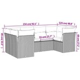  6-dijelni set vrtnih sofa s jastucima crni od poliratana | shoptok.hr