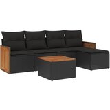 The Living Store Vrtna sedežna garnitura 6-delna z blazinami črna poli ratan - Vrtna Sedežna Garniture, (21452679) | Shoptok.si