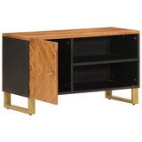 TV ormarić smeđe-crni 80 x 31,5 x 46 cm od masivnog drva manga | Eponuda.ba