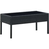 vidaXL Vrtni stol crni 75 x 40 x 37 cm od poliratana | shoptok.hr