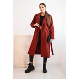 Kesi Włoski Women's suede coat tied at the waist rust | shoptok.hr
