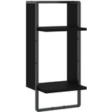 vidaXL Stenska polica s prečko črna 30x25x65 cm, (20915461) Cene