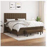 vidaXL Box spring postelja z vzmetnico temno rjava 160x200 c Cene