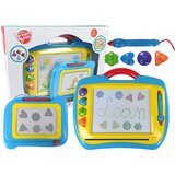 Magnetne ploče 2u1 sa pečatima i olovkom - plavo/žuti  Magnetne ploče 2u1 sa pečatima i olovkom - plavo/žuti Slike