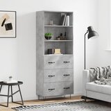 vidaXL Visoka komoda siva betona 69 5x34x180 cm od konstruiranog drva Cijene