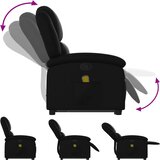  Masažni naslonjač na podizanje od umjetne kože crni | shoptok.hr