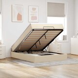  Otomanski krevet s madracem krem 140x190cm od tkanine | shoptok.hr