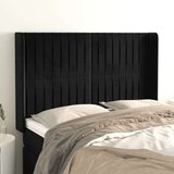  Uzglavlje s ušima crno 147x16x118/128 cm baršunasto Cijene