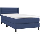 vidaXL Krevet s oprugama i madracem plavi 90 x 200 cm od tkanine | shoptok.hr