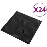  Zidne panele 24 pcs Dijamant crna 50 x 50 cm XPS pjena | Eponuda.ba