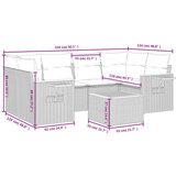  7-dijelni set vrtnih sofa od poliratana s jastucima crni | shoptok.hr