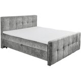 MID.YOU POSTELJA Z VZMETNICO 180 cm x 200 cm , tekstil, leseni material siva | Shoptok.si
