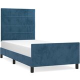 Maison Chic Posteljni okvir - Enojna postelja - Postelja za odrasle brez vzmetnice temno moder 90x190 cm žamet-J7697, (21759151) Cene