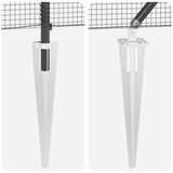 vidaXL zavarena žičana ograda s 7 šiljastih nosača Siva 1.4x10 m Čelik | shoptok.hr