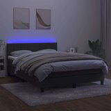  Box spring s madracem LED tamnosivi 140x200 cm baršun | shoptok.hr