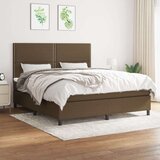  Box spring postelja z vzmetnico temno rjava 160x200 cm blago, (20899001) Cene