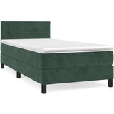 Maison Chic Box spring postelja - Vzmetna postelja z vzmetnico temno zelen 90x190 cm žamet SL13261, (21901800) Cene