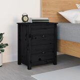 vidaXL noćni ormarić crni 50x35x61,5 cm od masivne borovine Cijene