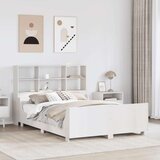 vidaXL Knjižna postelja brez vzmetnice bela 140x200 cm trden les | Shoptok.si